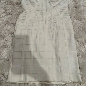 Herve Leger bandage dress in white